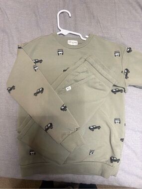 Miles the Label Kids Olive Green Set with Jeeps Trucks